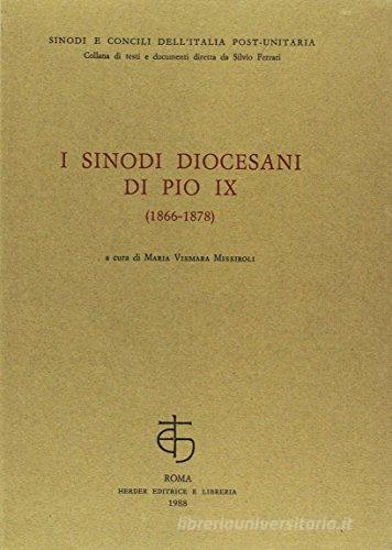 I sinodi diocesani di Pio IX vol.2 edito da Herder