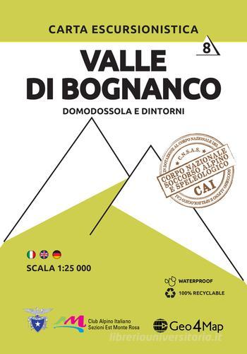 Carta escursionistica valle di Bognanco. Scala 1:25.000. Ediz. italiana, inglese e tedesca vol.8 edito da Geo4Map