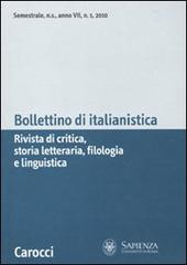 Bollettino di italianistica (2010) vol.1 edito da Carocci