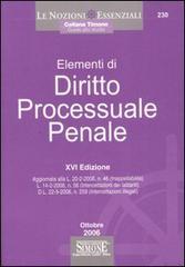 Elementi di diritto processuale penale edito da Edizioni Giuridiche Simone