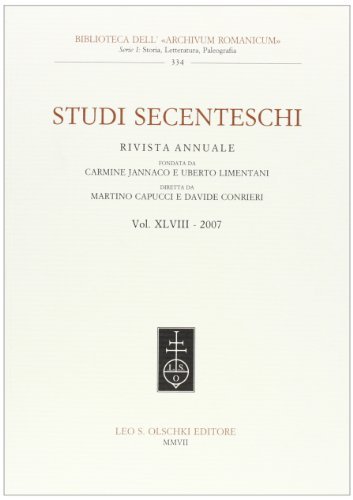 Studi secenteschi vol. 48 edito da Olschki