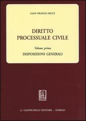 Diritto processuale civile vol.1 di G. Franco Ricci edito da Giappichelli