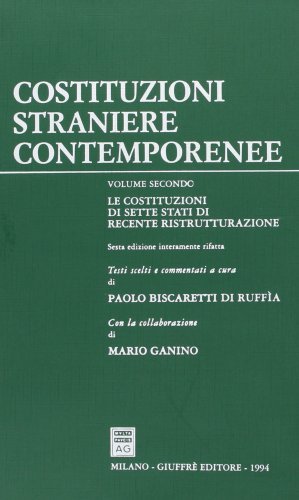 Costituzioni straniere contemporanee vol.2 edito da Giuffrè