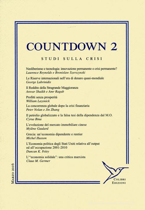 Countdown. Studi sulla crisi vol.2 edito da Colibrì Edizioni