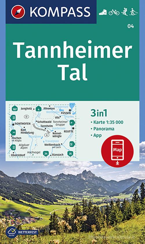 Carta escursionistica n. 04. Tannheimer Tal 1:35.000 edito da Kompass