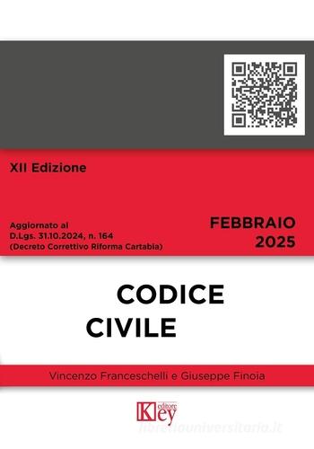 Codice civile 2025 di Vincenzo Franceschelli, Giuseppe Finoia edito da Key Editore