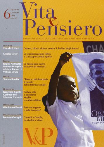 Vita e pensiero (2008) vol.6 edito da Vita e Pensiero