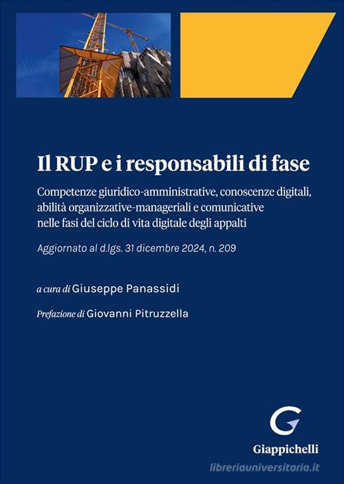 Il RUP e i responsabili di fase di Andrea Galli, Marco Rossi, Piergiorgio Della Ventura edito da Giappichelli