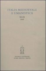 Italia medievale e umanistica vol.49 edito da Antenore