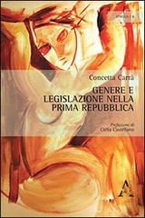 Genere e legislazione nella prima Repubblica di Concetta Carrà edito da Aracne