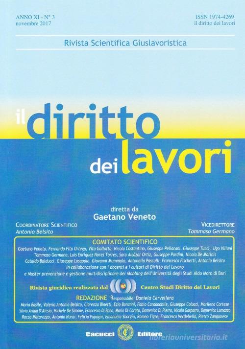 Il diritto dei lavori (2017) vol.3 edito da Cacucci