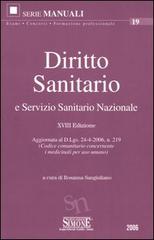 Diritto sanitario e Servizio sanitario nazionale edito da Edizioni Giuridiche Simone