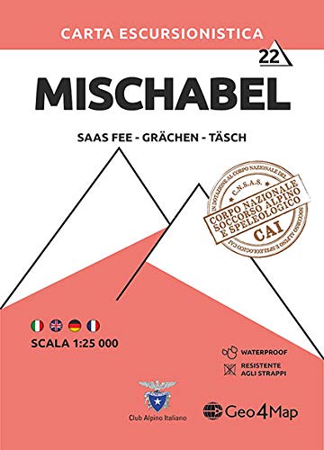 Carta escursionistica Alpi del Mischabel (Saas Fee Grächen) edito da Geo4Map
