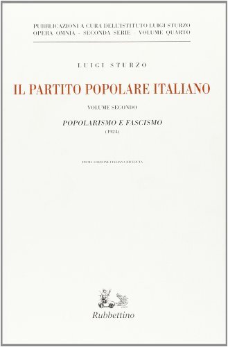 Partito popolare italiano vol.2 di Luigi Sturzo edito da Rubbettino