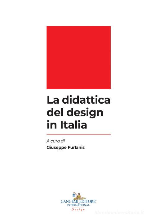 La didattica del design in Italia edito da Gangemi Editore