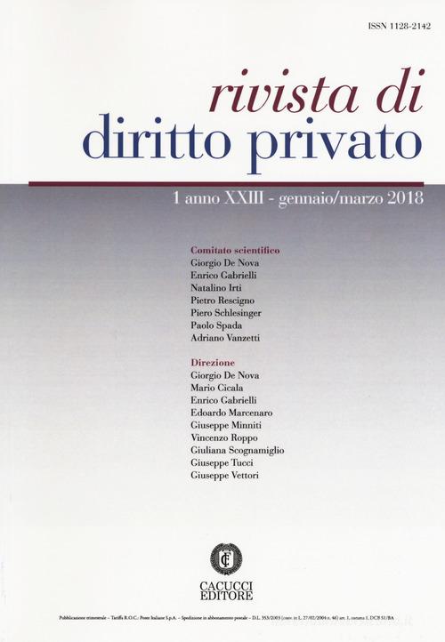 Rivista di diritto privato (2018) vol.1 edito da Cacucci