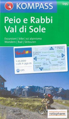 Carta escursionistica n. 095. Trentino, Veneto. Val di Sole, Peio e Rabbi 1:25000. Adatto a GPS. Digital map. DVD-ROM edito da Kompass