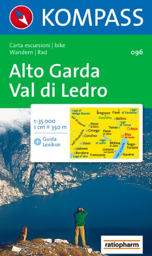 Carta escursionistica n. 96. Lago di Garda. Alto Garda, Val di Ledro 1:35000 edito da Kompass