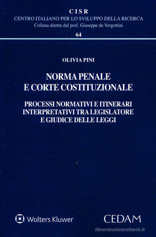 Norma penale e corte costituzionale di Olivia Pini edito da CEDAM