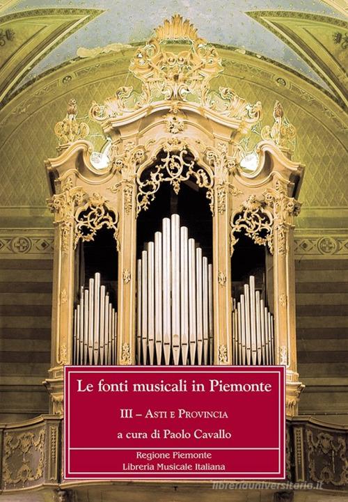 Le fonti musicali in Piemonte vol.3 edito da LIM