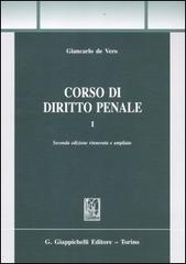 Corso di diritto penale vol.1 di Giancarlo De Vero edito da Giappichelli