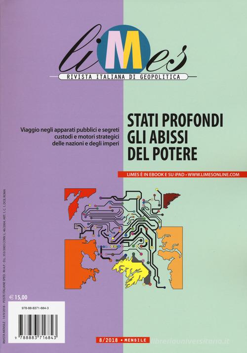 Limes. Rivista italiana di geopolitica (2018) vol.8 edito da Gedi (Gruppo Editoriale)