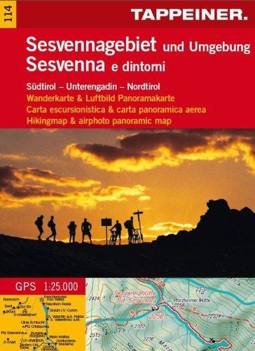 Sesvenna e dintorni. Carta escursionistica & panoramica aerea 1:25.000. Ediz. italiana, inglese e tedesca edito da Tappeiner