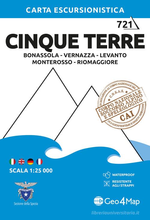 Cinque Terre: Bonassola, Vernazza, Levanto, Monterosso, Rio Maggiore 1:25.000 edito da Geo4Map