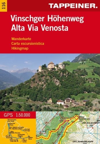 Alta Via Venosta. Carta escursionistica 1:50.000. Ediz. italia, inglese e tedesca edito da Tappeiner