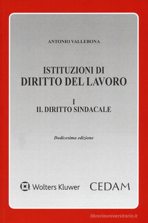 Istituzioni di diritto del lavoro vol.1 di Antonio Vallebona edito da CEDAM