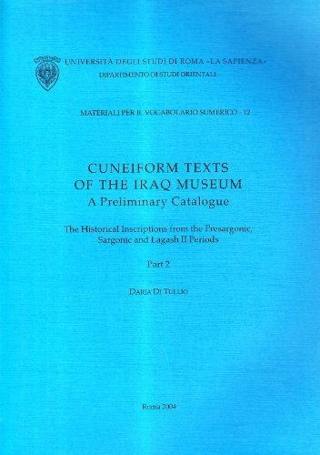 Cuneiform texts of the Iraq Museum. A preliminary catalogue. The historical inscriptions from the Presargonic, Sargonic and Lagash II Periods vol.2 di Daria Di Tullio edito da Herder