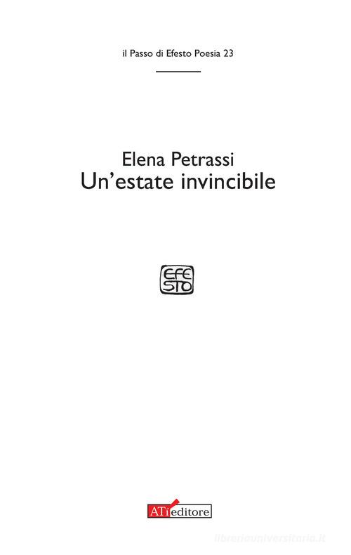 Un' estate invincibile di Elena Petrassi edito da ATì Editore