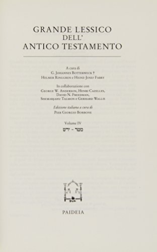 Grande lessico dell'Antico Testamento vol.4 di G. Johannes Botterweck, Helmer Ringgren, Heinz-Josef Fabry edito da Paideia