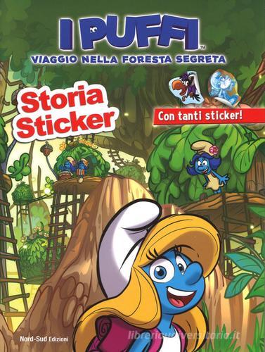 Storia sticker. Viaggio nella foresta segreta. I puffi. Ediz. a colori di Peyo edito da Nord-Sud