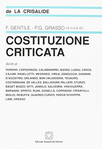 Costituzione criticata edito da Edizioni Scientifiche Italiane