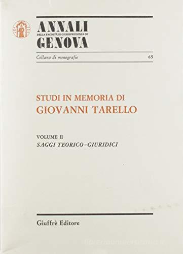 Studi in memoria di Giovanni Tarello vol.2 edito da Giuffrè