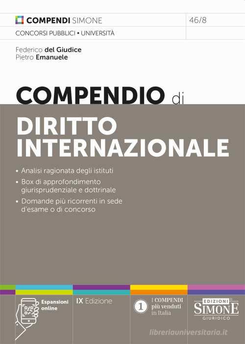 Compendio di diritto internazionale di Federico Del Giudice, Pietro Emanuele edito da Edizioni Giuridiche Simone