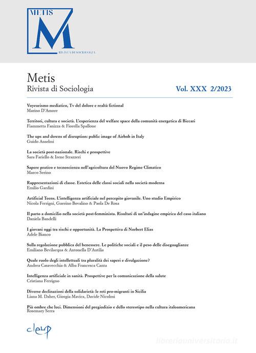 Metis. Rivista di sociologia (2023) vol. 2 edito da CLEUP
