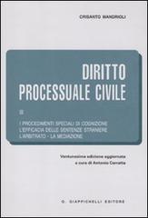 Diritto processuale civile vol.3 di Crisanto Mandrioli edito da Giappichelli