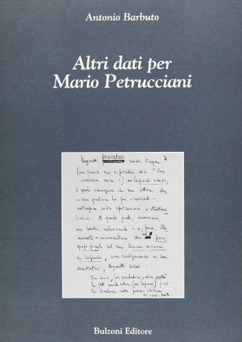 Altri dati per Mario Petrucciani di Antonio Barbuto edito da Bulzoni