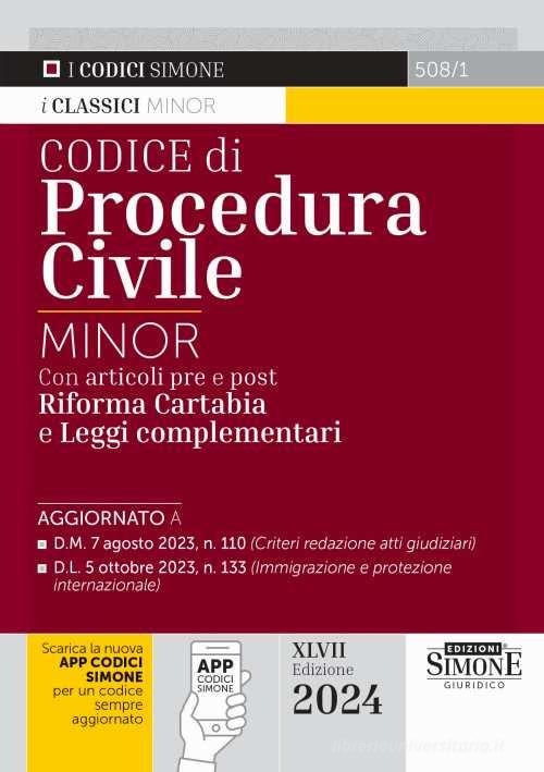 Codice di procedura civile. Ediz. minor. Con app edito da Edizioni Giuridiche Simone