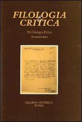 Per Giorgio Fulco in memoriam. Fascicolo speciale di «Filologia e Critica» edito da Salerno