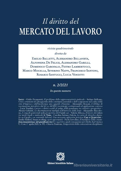 Il diritto del mercato del lavoro (2021) vol.2 edito da Edizioni Scientifiche Italiane