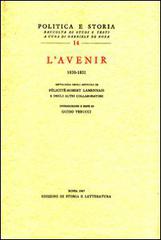 «L'Avenir» (1830-1831). Antologia degli articoli di Félicité-Robert Lamennais e degli altri collaboratori edito da Storia e Letteratura