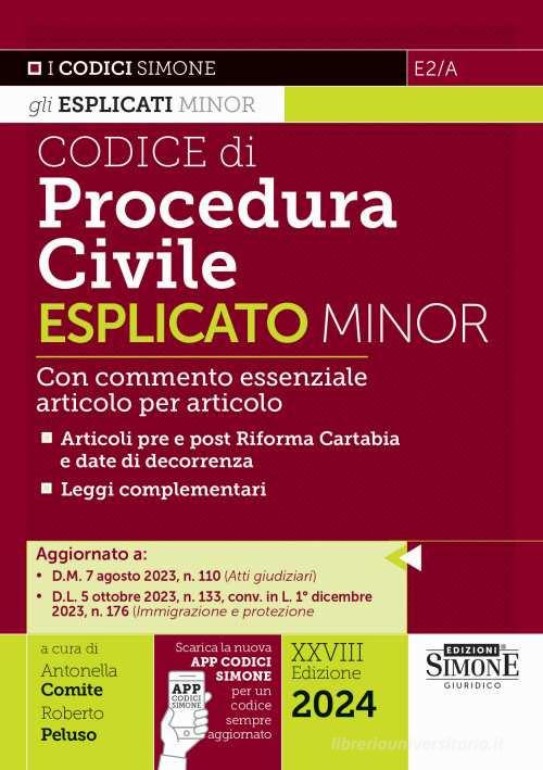 Codice di procedura civile esplicato. Con commento essenziale articolo per  articolo. Articoli pre e post Riforma Cartabia e date di decorrenza. Leggi  complementari.: Bestseller in Procedura civile - 9788891437365