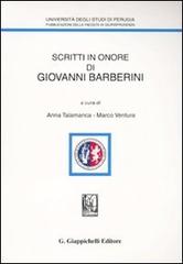 Scritti in onore di Giovanni Barberini edito da Giappichelli