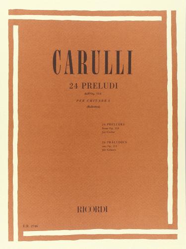 24 preludi dall' op. 114. Per le Scuole superiori di Ferdinando Carulli edito da Ricordi Leggera