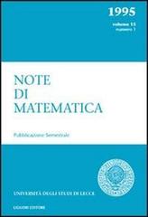 Note di matematica vol.15.1 edito da Liguori