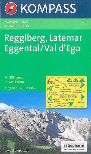 Carta escursionistica n. 630. Gruppo Latemar, Val d'Ega 1:25.000. Adatto a GPS. Digital map. DVD-ROM edito da Kompass
