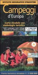 Campeggi d'Europa. Carta stradale con simbologia turistica. 1:3.000.000 edito da De Agostini